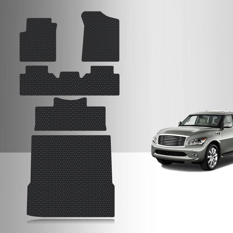 CUSTOM FIT FOR INFINITI QX56 2013 Full Set Floor + 3rd Row + Cargo Mats