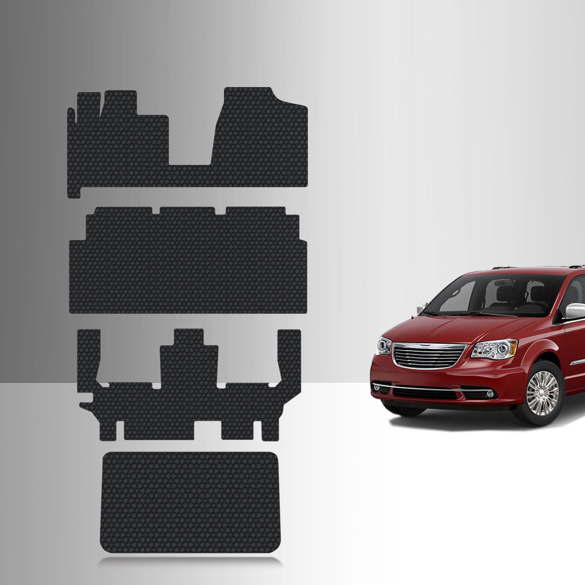 CUSTOM FIT FOR CHRYSLER Town & Country Van 2014 Front Row  2nd Row  3rd Row  Cargo Mat (3rd Row Up)