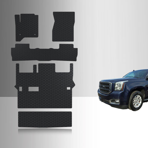 CUSTOM FIT FOR GMC Yukon 2015 Front Row 2nd Row 3rd Row Trunk Mat (3rd Row Up) 2nd Row BENCH SEATING