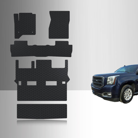 CUSTOM FIT FOR GMC Yukon 2015 Front Row 2nd Row 3rd Row Trunk Mat (3rd Row Up) 2nd Row BUCKET SEATING