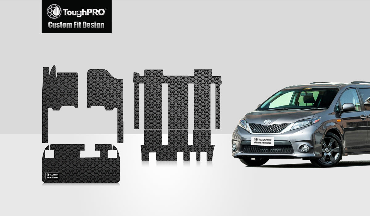 CUSTOM FIT FOR TOYOTA Sienna 2014 Front Row  2nd Row  3rd Row  Trunk Mat( 3rd Row Up) 7 Seater