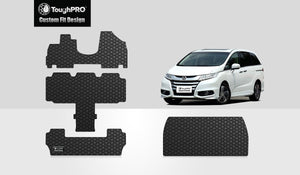 CUSTOM FIT FOR HONDA Odyssey 2014 Full Set (Front Row  2nd Row  3rd Row Trunk Mat) 7 Seater
