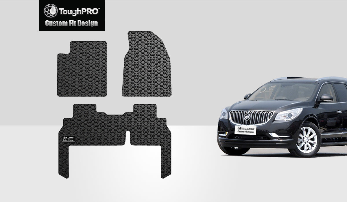 CUSTOM FIT FOR BUICK Enclave 2008 1st & 2nd Mats for Bench Seating