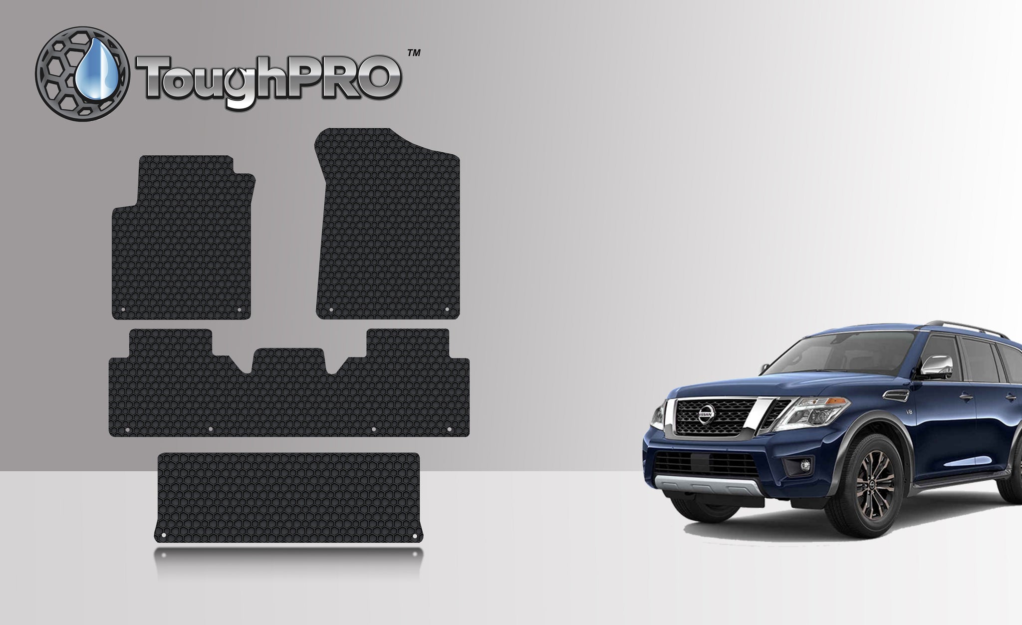 CUSTOM FIT FOR NISSAN Armada 2019 Front Row 2nd Row 3rd Row ToughPRO