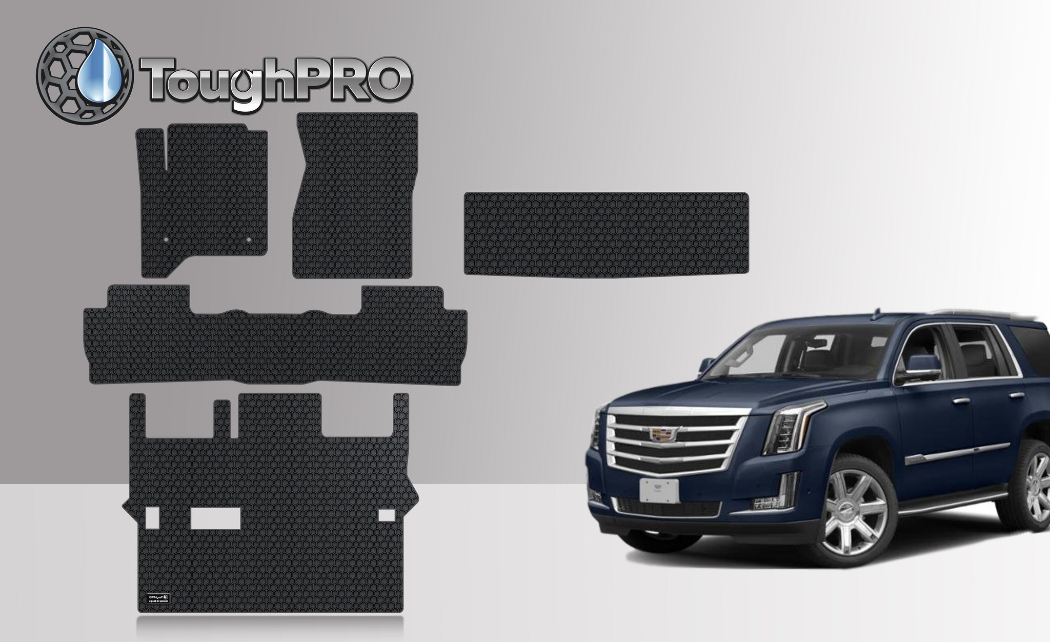 CUSTOM FIT FOR CADILLAC Escalade 2015 Front Row 2nd Row 3rd Row Trunk Mat (3rd Row Up) 2nd Row BENCH SEATING