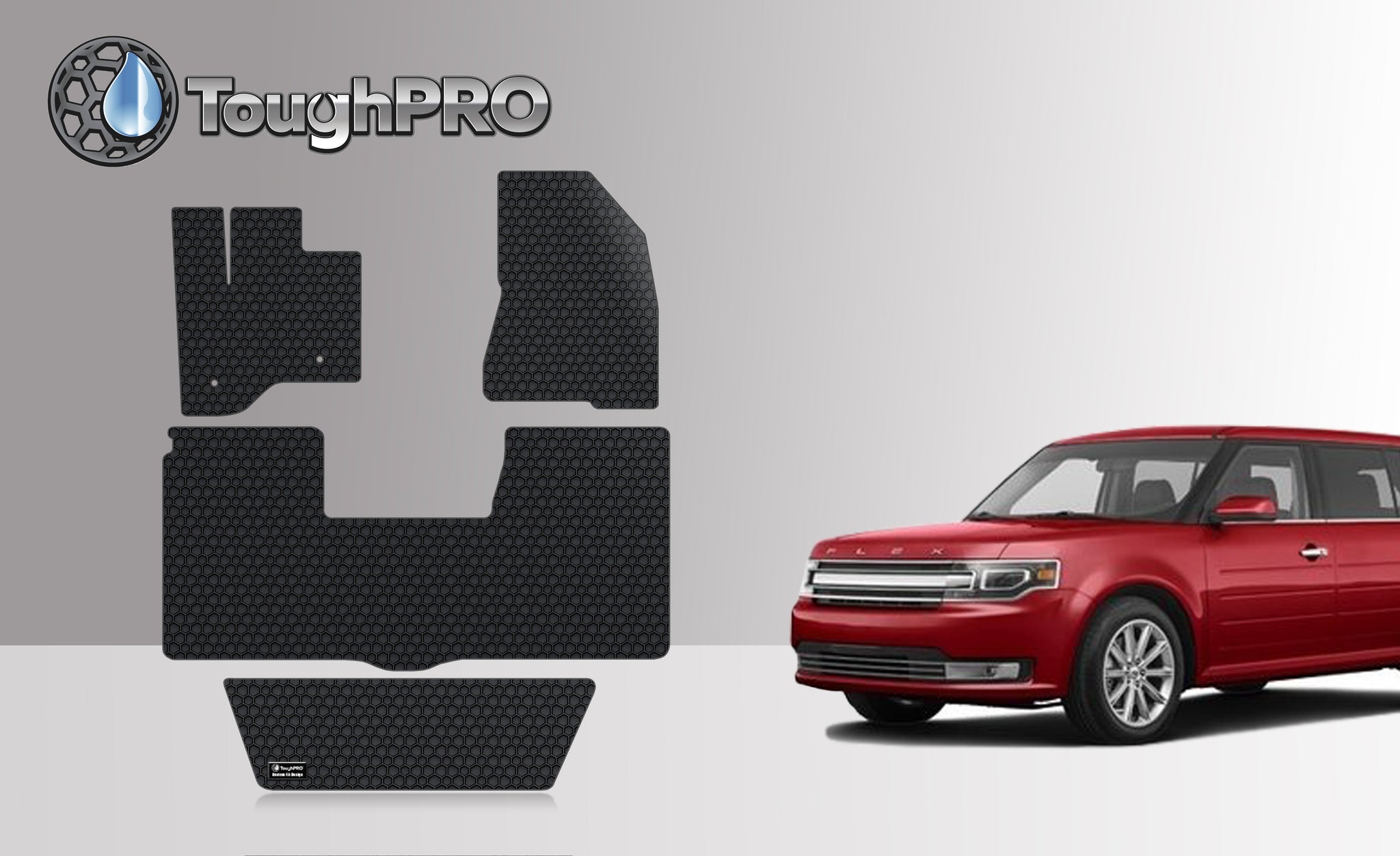 CUSTOM FIT FOR FORD Flex 2013 1st Row, 2nd Row, 3rd Row Mat (2nd Row Bench)