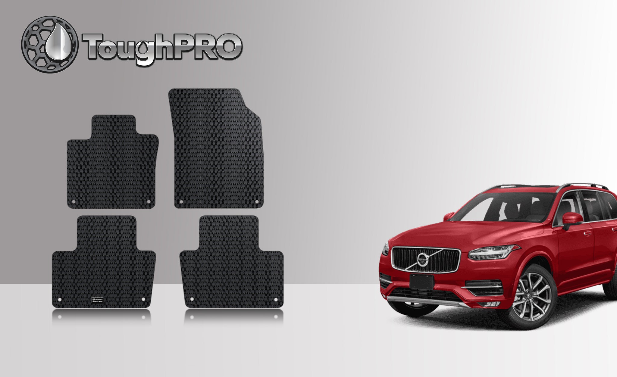 CUSTOM FIT FOR VOLVO XC90 2019 Floor Mat Set (Front Row and 2nd Row)