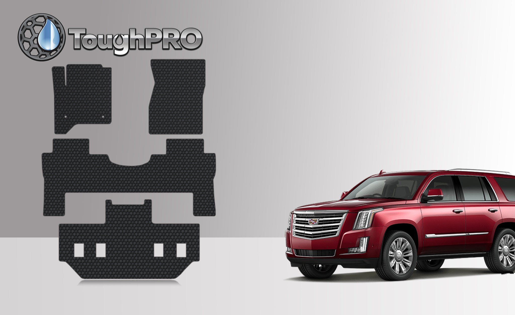 CUSTOM FIT FOR CADILLAC Escalade ESV 2017 Front Row 2nd Row 3rd Row Floor Mats BUCKET SEATING