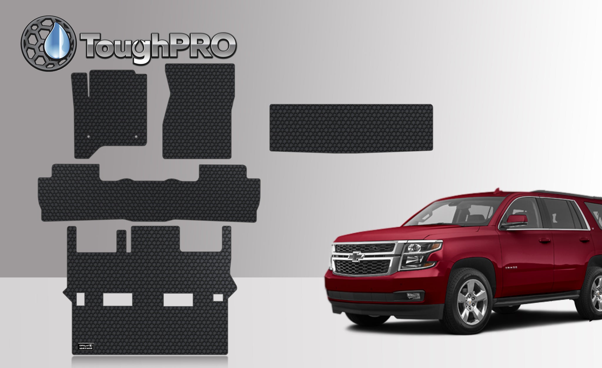 CUSTOM FIT FOR CHEVROLET Tahoe 2015 Front Row 2nd Row 3rd Row Trunk Mat (3rd Row Up) 2nd Row BUCKET SEATING