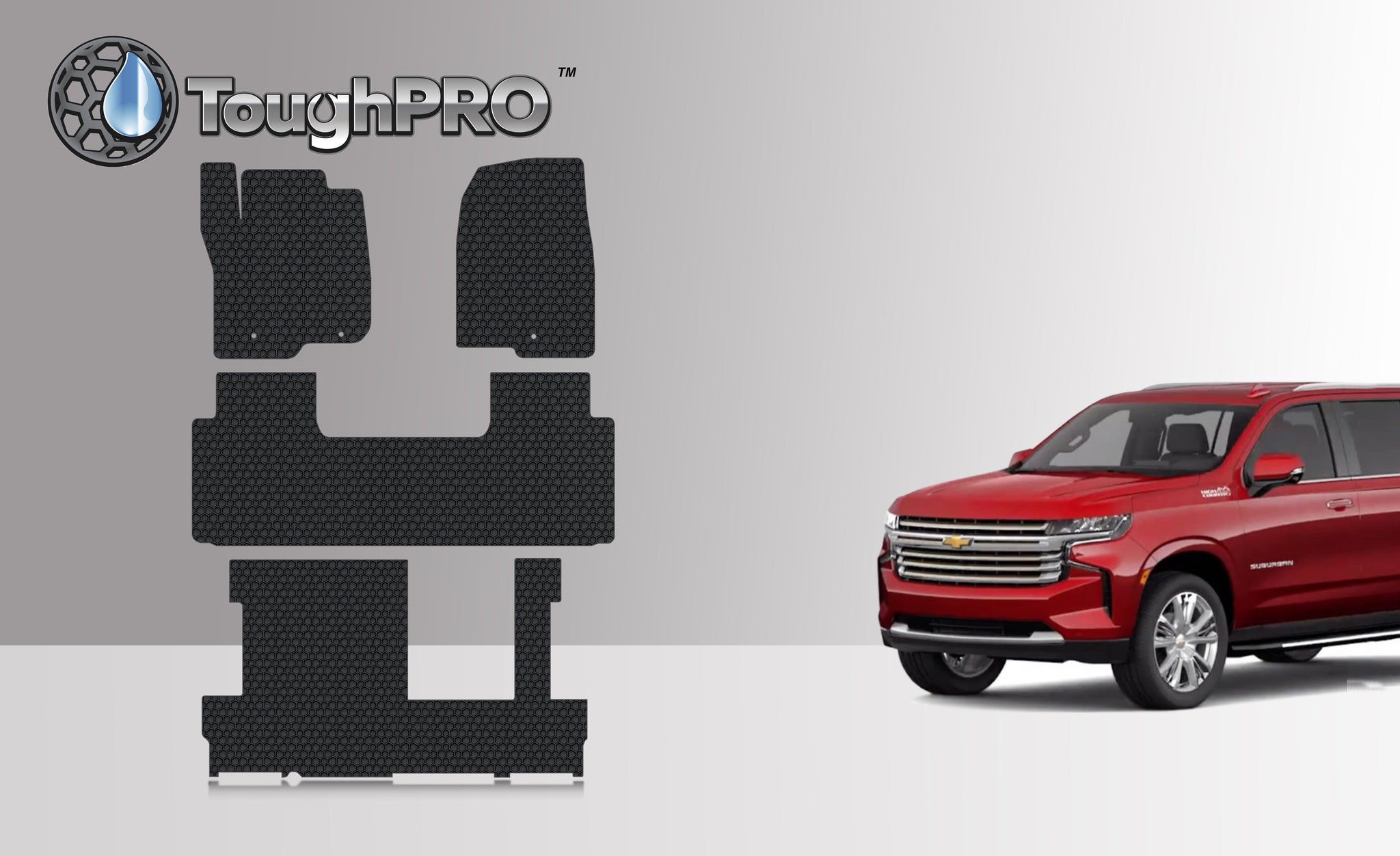 CUSTOM FIT FOR CHEVROLET Suburban 2022 Front Row 2nd Row 3rd Row 2nd Row BENCH SEATING