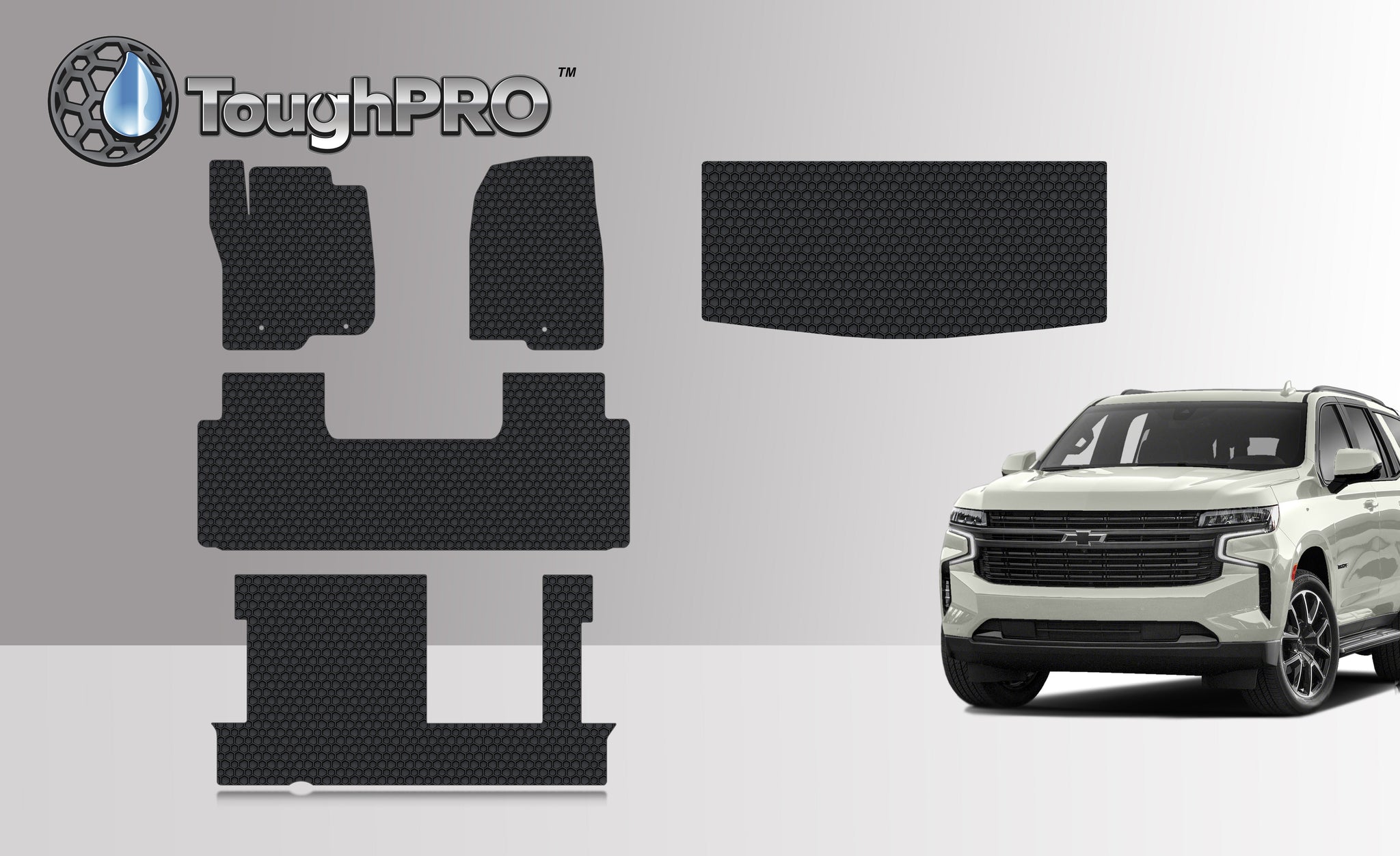 CUSTOM FIT FOR CHEVROLET Tahoe 2021 Front Row 2nd Row 3rd Row Trunk Mat (3rd Row Up) 2nd Row BENCH SEATING