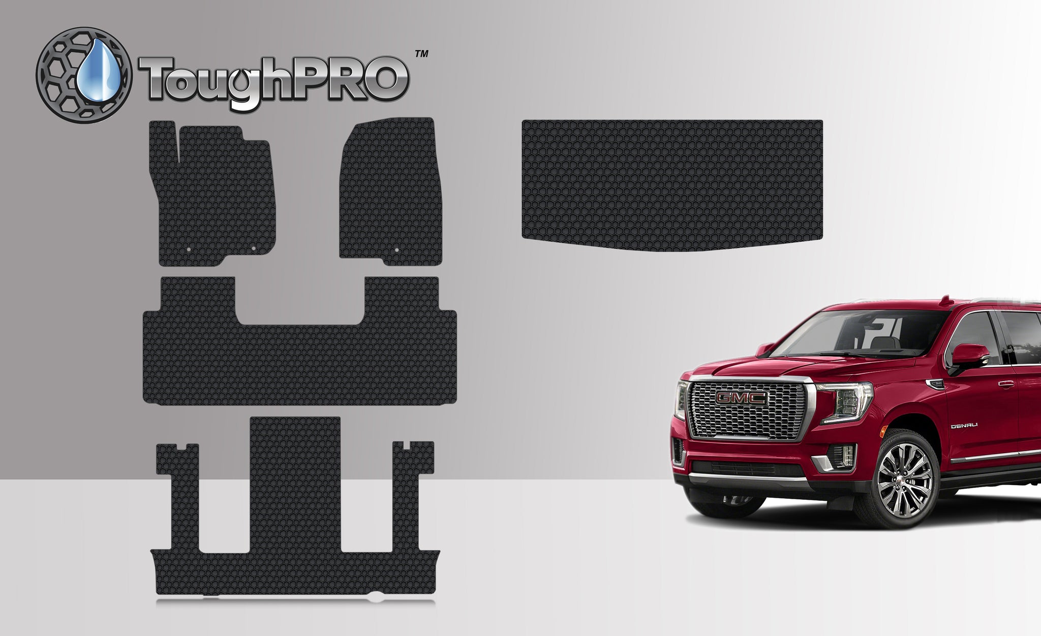 CUSTOM FIT FOR GMC Yukon Denali 2022 Front Row 2nd Row 3rd Row Trunk Mat (3rd Row Up) 2nd Row BUCKET SEATING