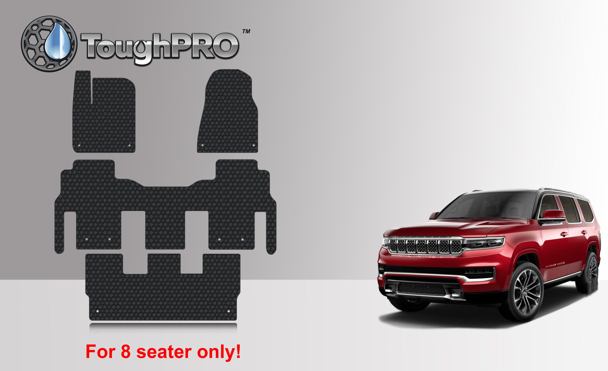CUSTOM FIT FOR JEEP Grand Wagoneer 8 Seater 2023 Front Row 2nd Row 3rd Row