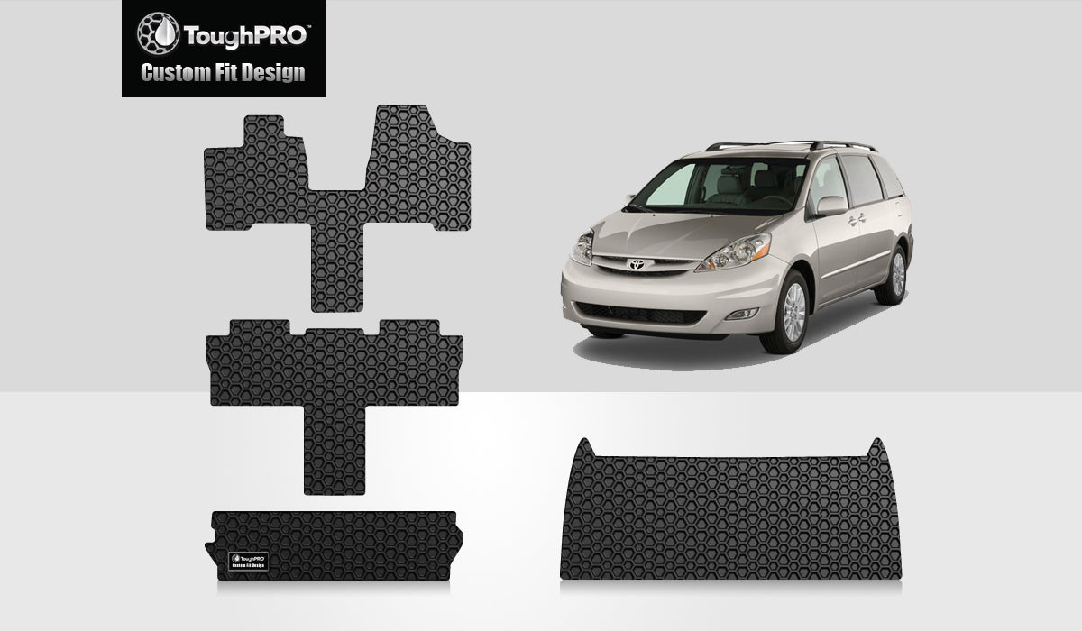 CUSTOM FIT FOR TOYOTA Sienna 2010 Front Row  2nd Row  3rd Row  Trunk Mat( 3rd Row Up) 7 Seater