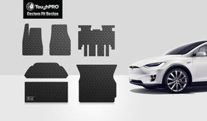 CUSTOM FIT FOR TESLA Model X 2019 Full Set (Front Trunk Mat  Front Row 2nd Row Cargo Mat Storage Mat) 5 Seater