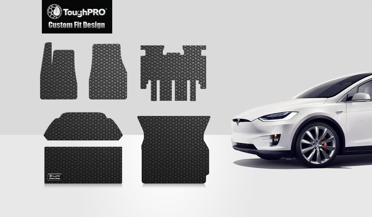 CUSTOM FIT FOR TESLA Model X Jan - July 2020 Full Set (Front Trunk Mat  Front Row 2nd Row Cargo Mat Storage Mat) 5 Seater
