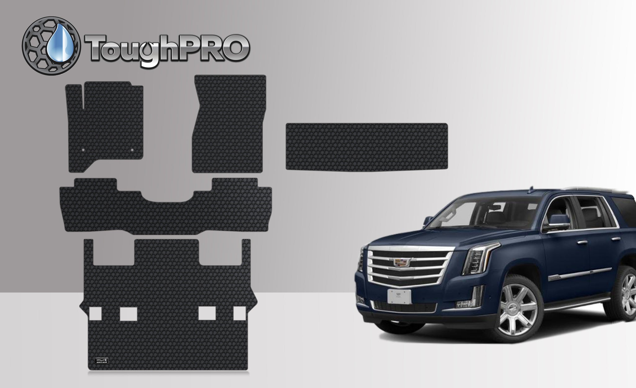 CUSTOM FIT FOR CADILLAC Escalade 2015 Front Row 2nd Row 3rd Row Trunk Mat (3rd Row Up) 2nd Row BUCKET SEATING
