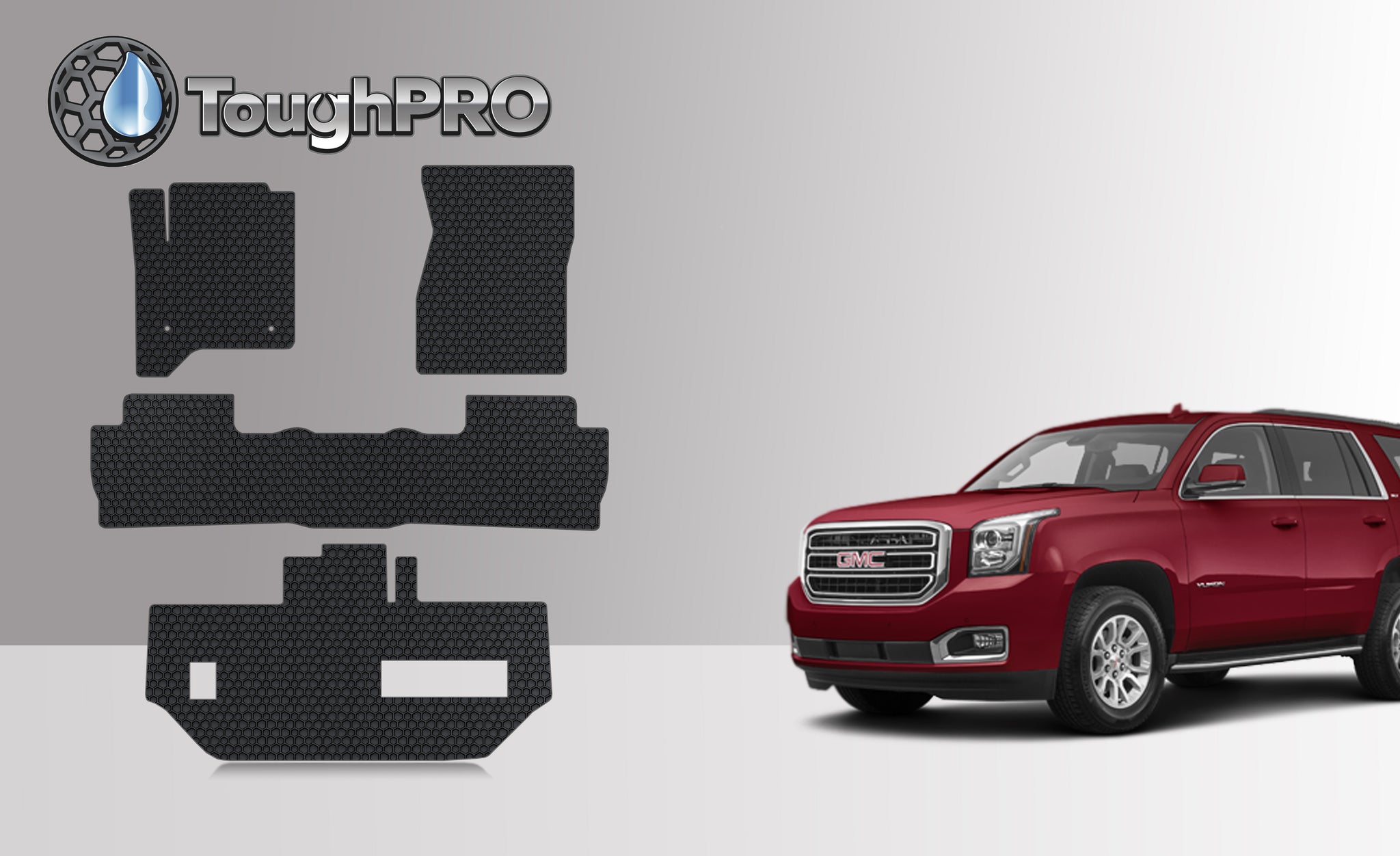 CUSTOM FIT FOR GMC Yukon XL 2016 Front Row 2nd Row 3rd Row 2nd Row BENCH SEATING