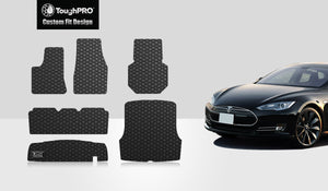 CUSTOM FIT FOR TESLA Model S 2014 Full Set (Front Trunk  Front Row Mat 2nd Row Mat Trunk Mat Storage Mat)