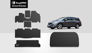 CUSTOM FIT FOR HONDA Odyssey 2010 Full Set (Front Row  2nd Row  3rd Row Trunk Mat)