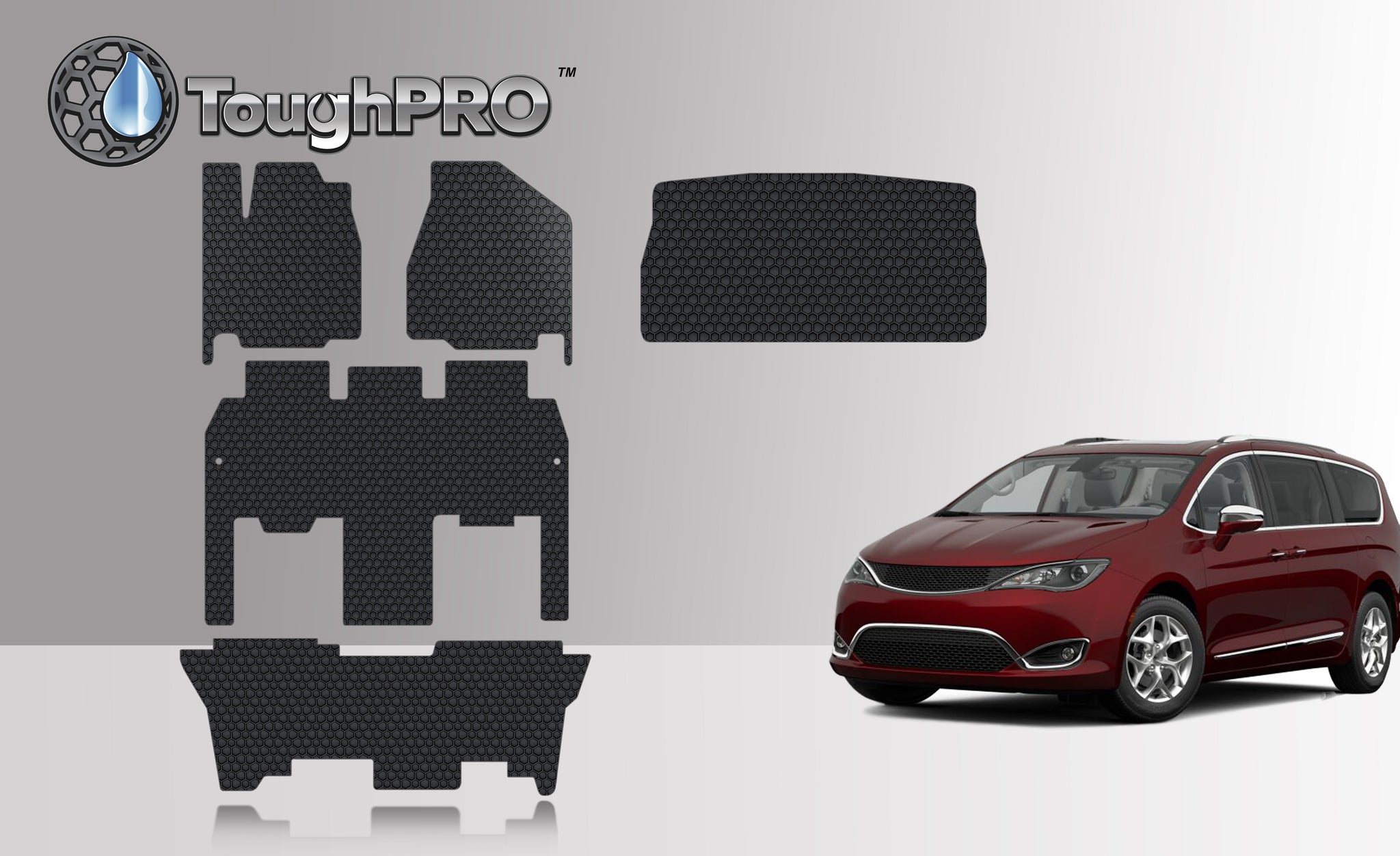 CUSTOM FIT FOR CHRYSLER Pacifica Hybrid 2023 Limited Trim 1st + 2nd + 3rd + Cargo Mats