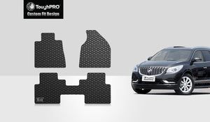 CUSTOM FIT FOR BUICK Enclave 2011 1st & 2nd Row Mats For Bucket Seating