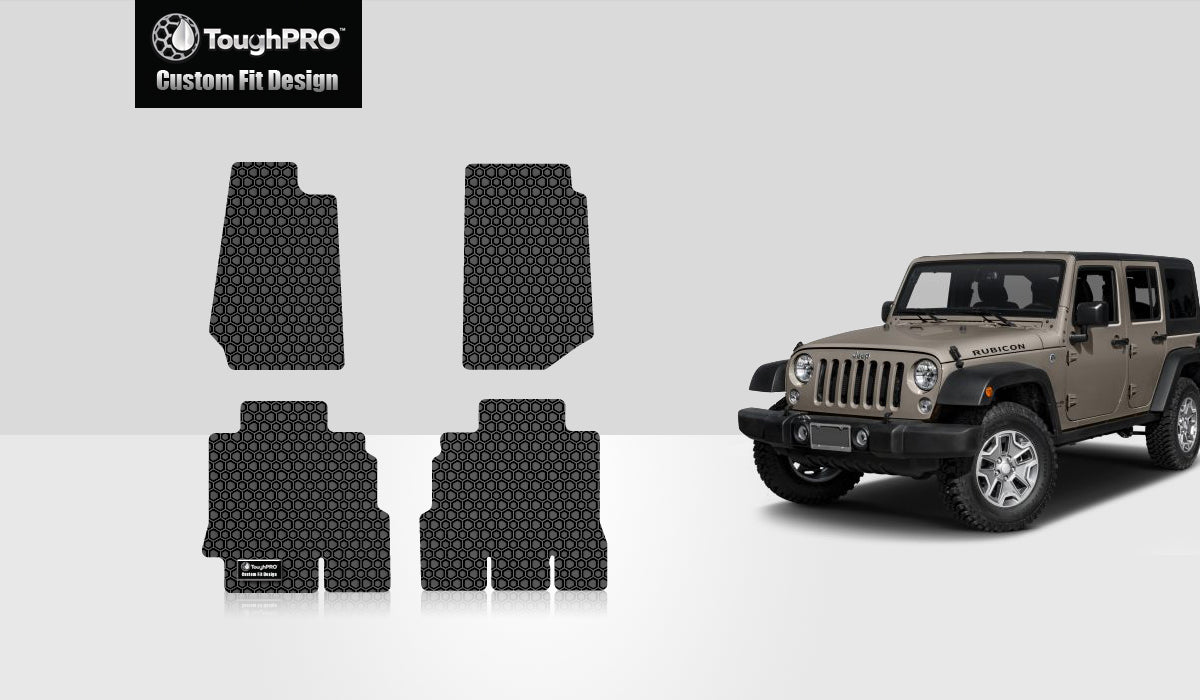 CUSTOM FIT FOR JEEP Wrangler Unlimited 2016 Floor Mats Set 4 Door